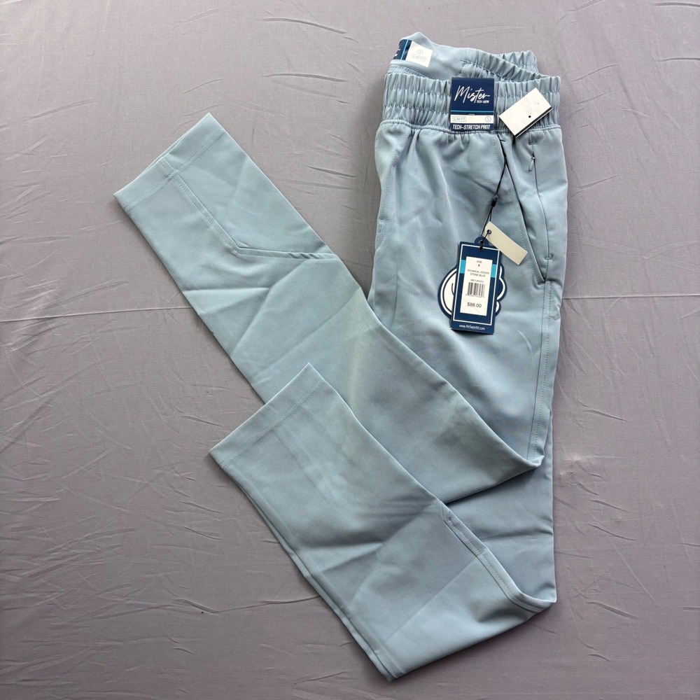 Mister Tech-Wear Slim Fit Technical Jogger Stone Blue MR-TJP2303 Mens Small NWT